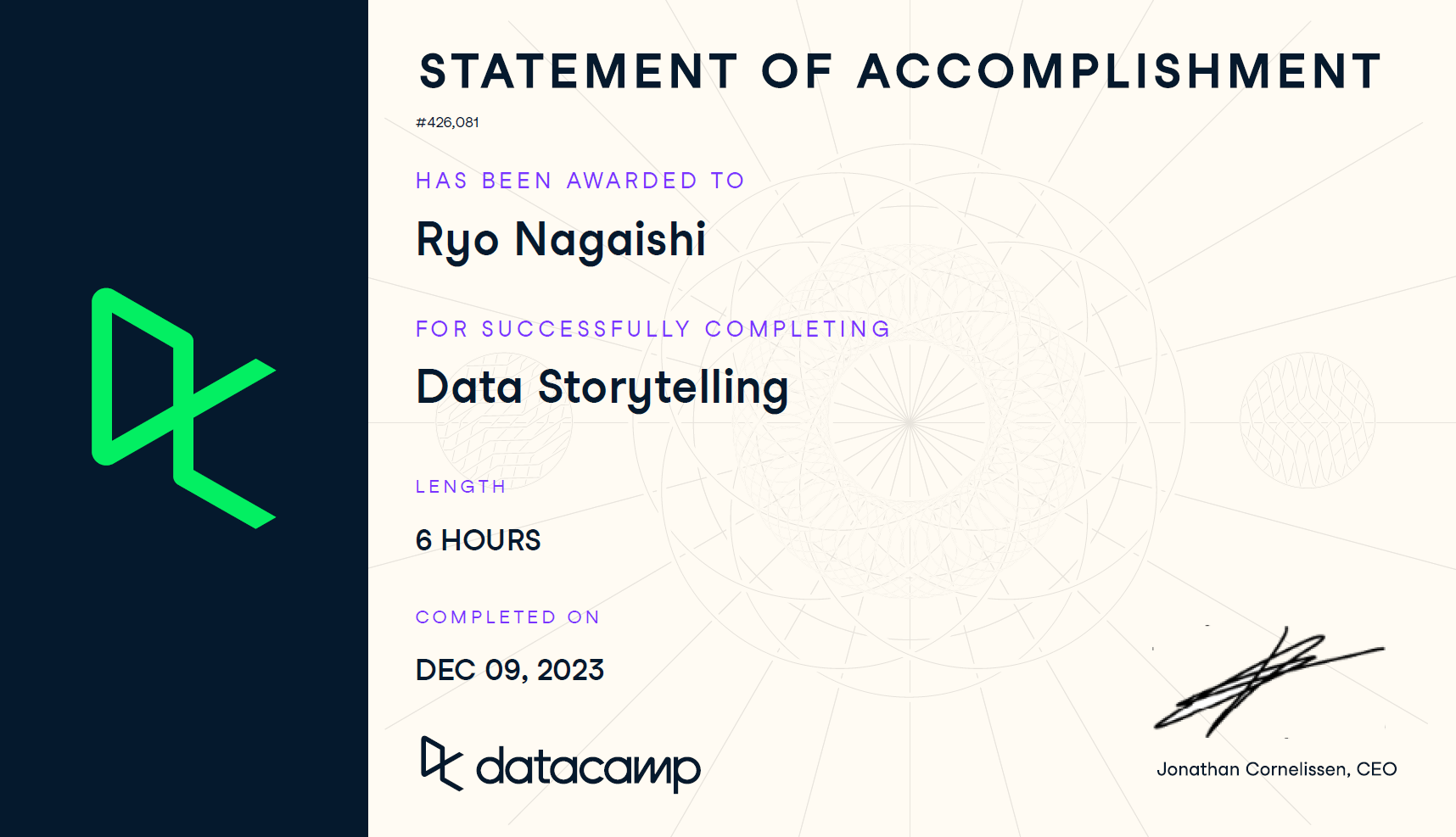 Zertifikat: Data Story Telling