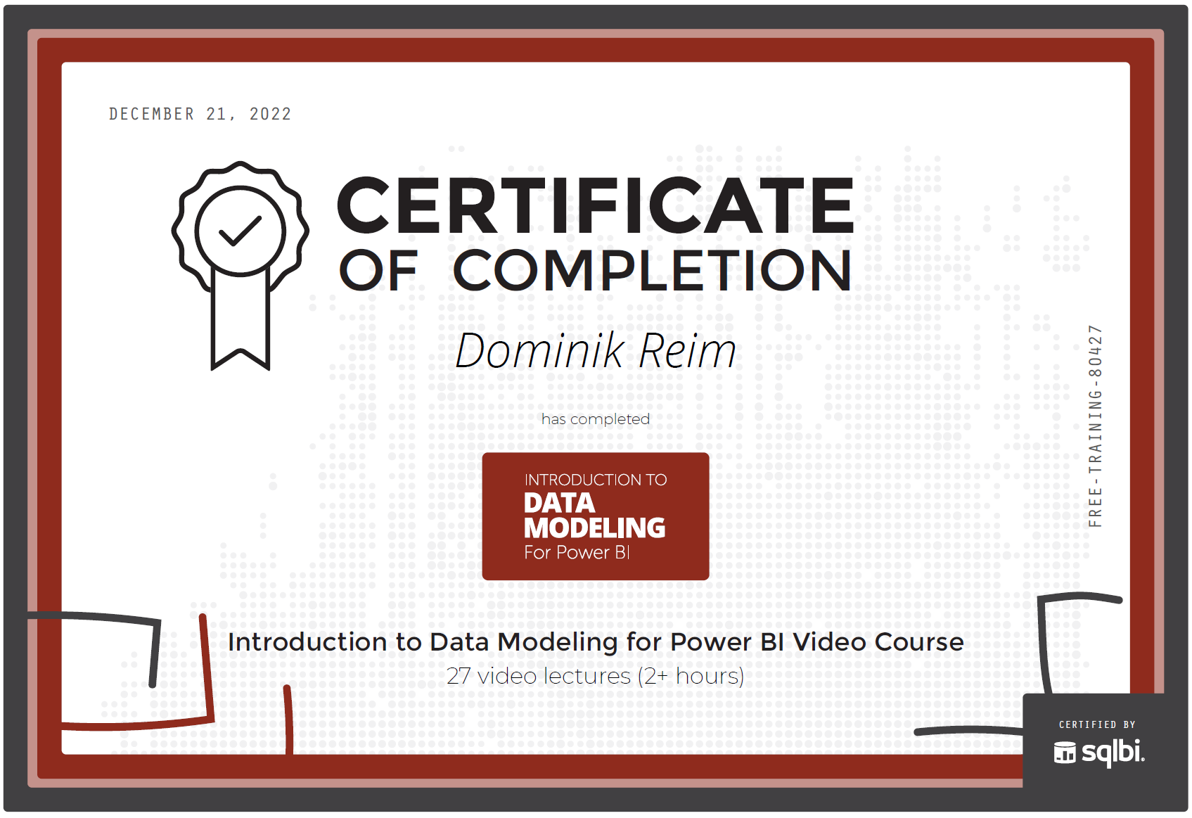 Zertifikat: data modeling intro