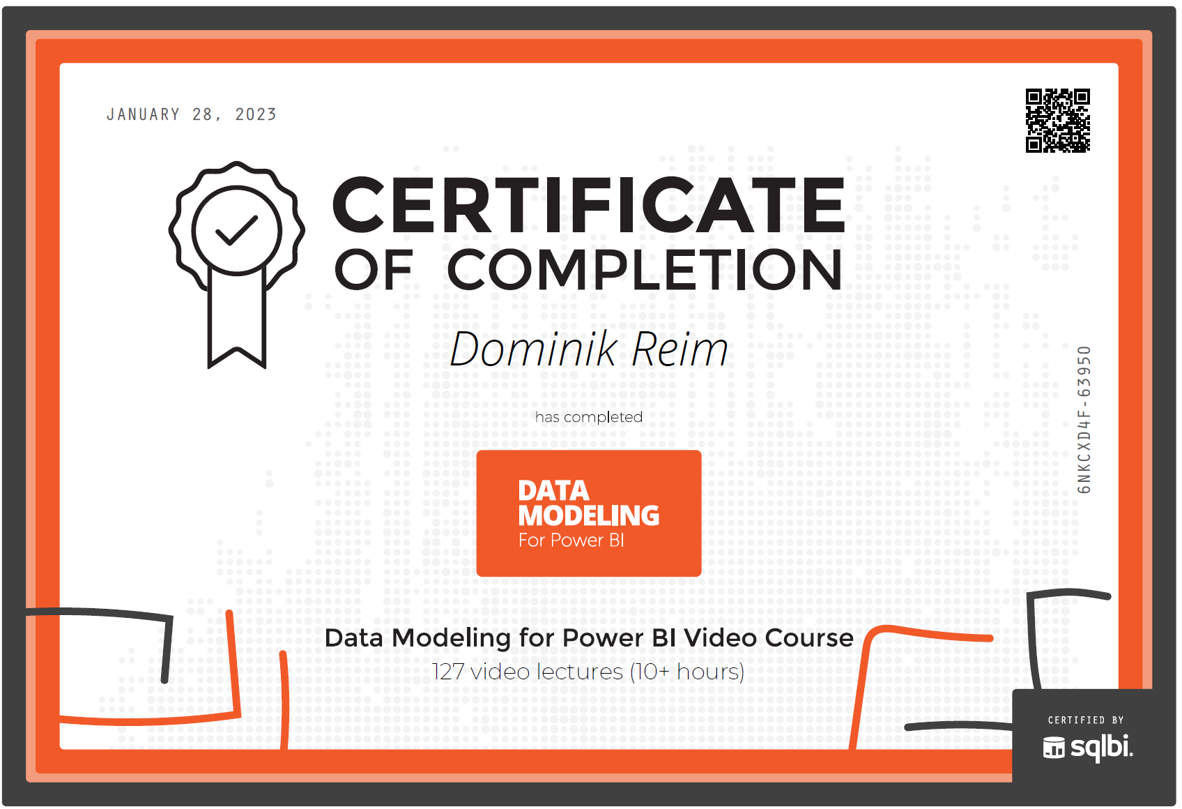 Zertifikat: data modeling